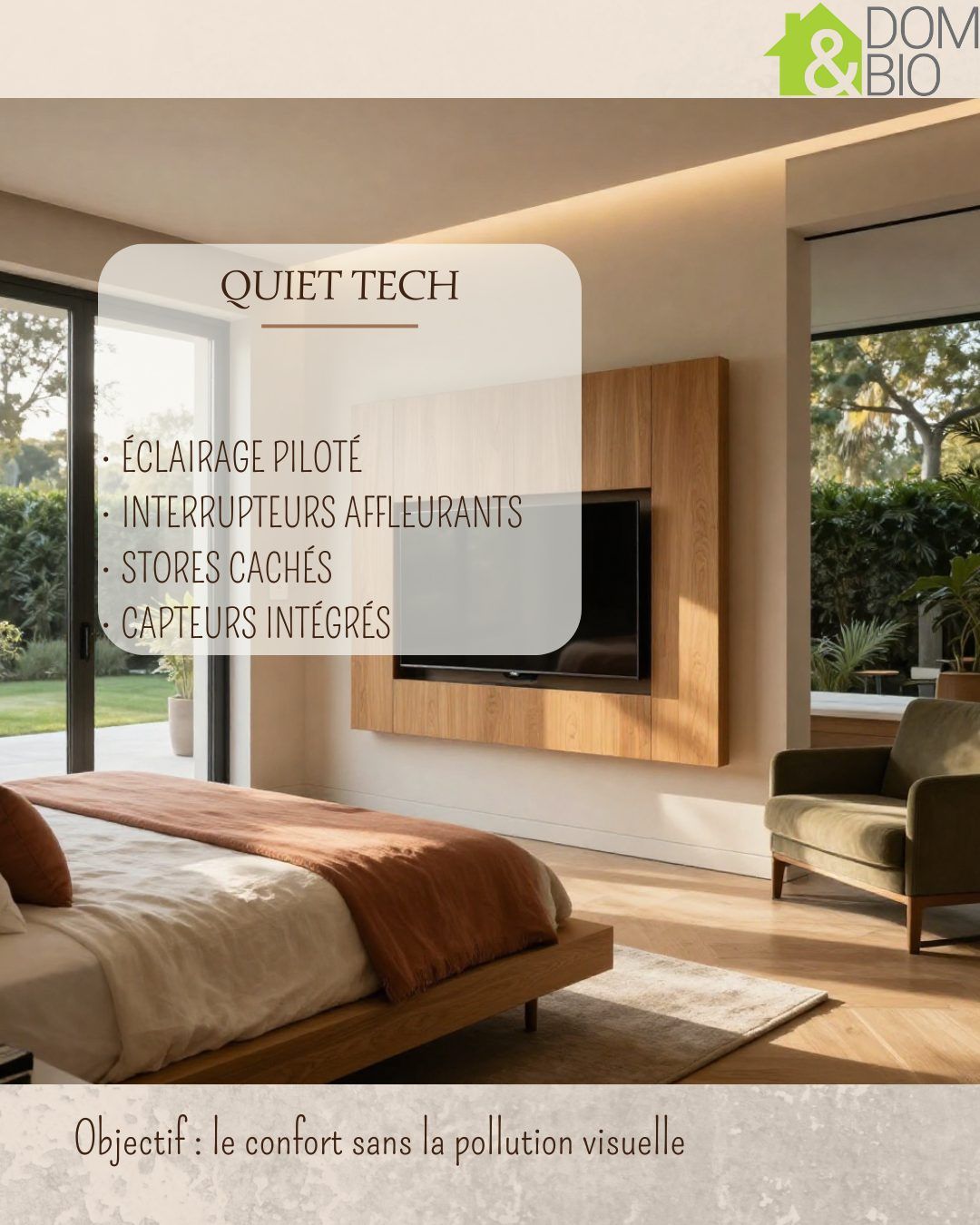Quiet tech : chambre avec éclairage et équipements intégrés