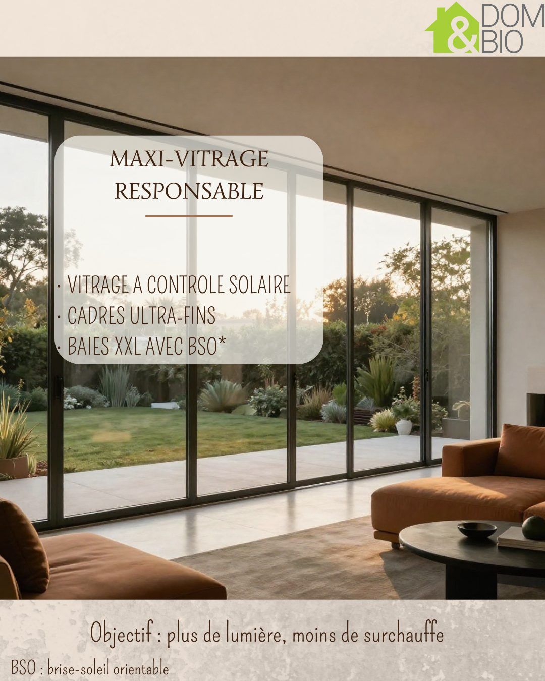 Maxi-vitrage responsable : grandes baies vitrées sur jardin